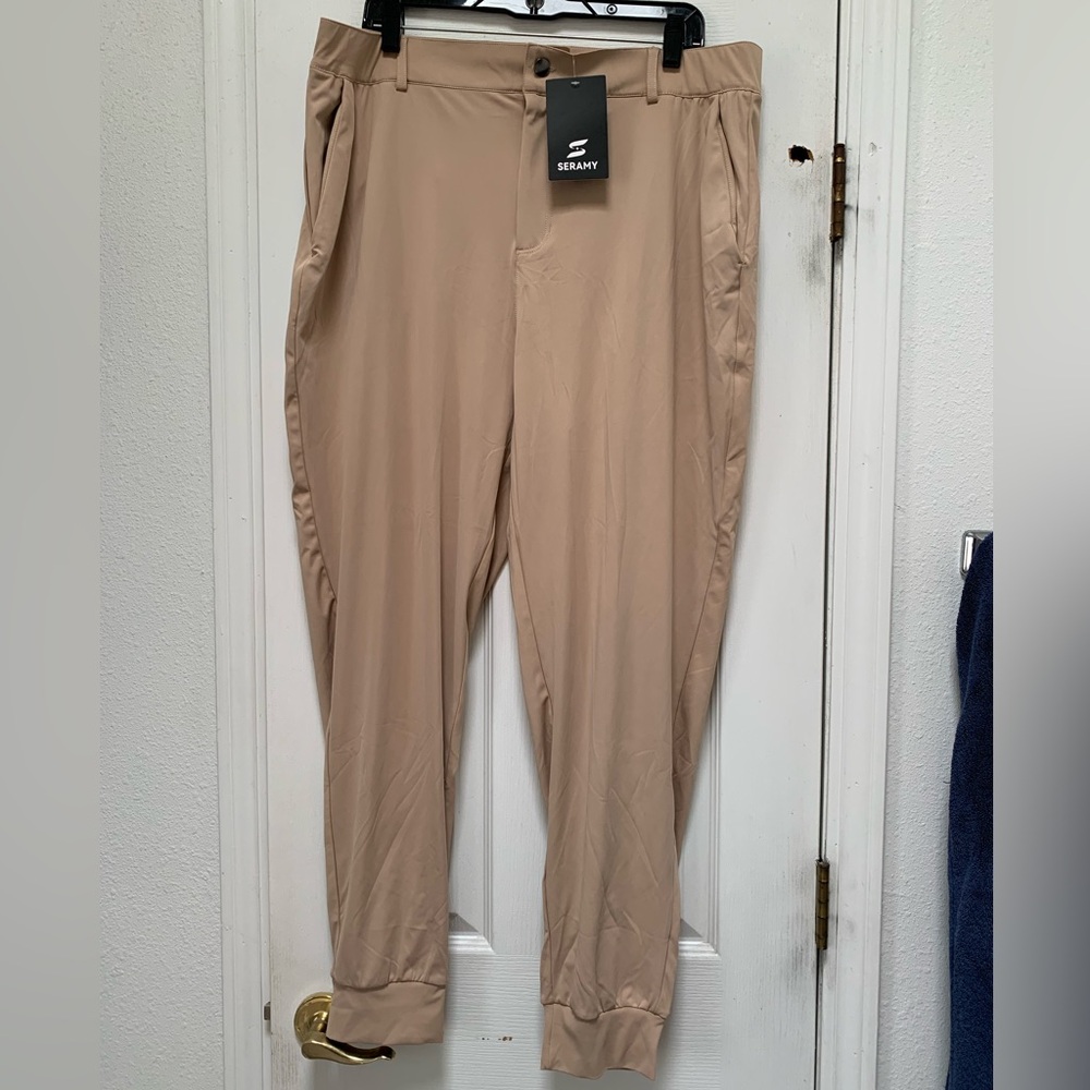 NWT Ladies  Tan Jogger Pants 2XL